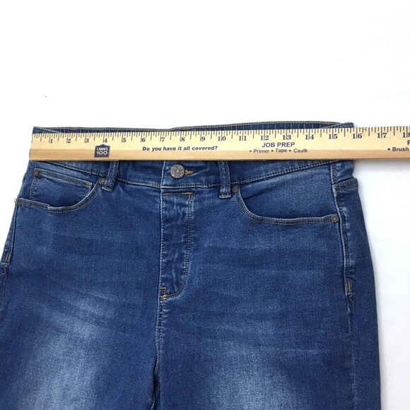 Soft Surroundings Jeans Relaxed Straight Leg Pull On Elastic Waist Medium - Picture 4 of 8